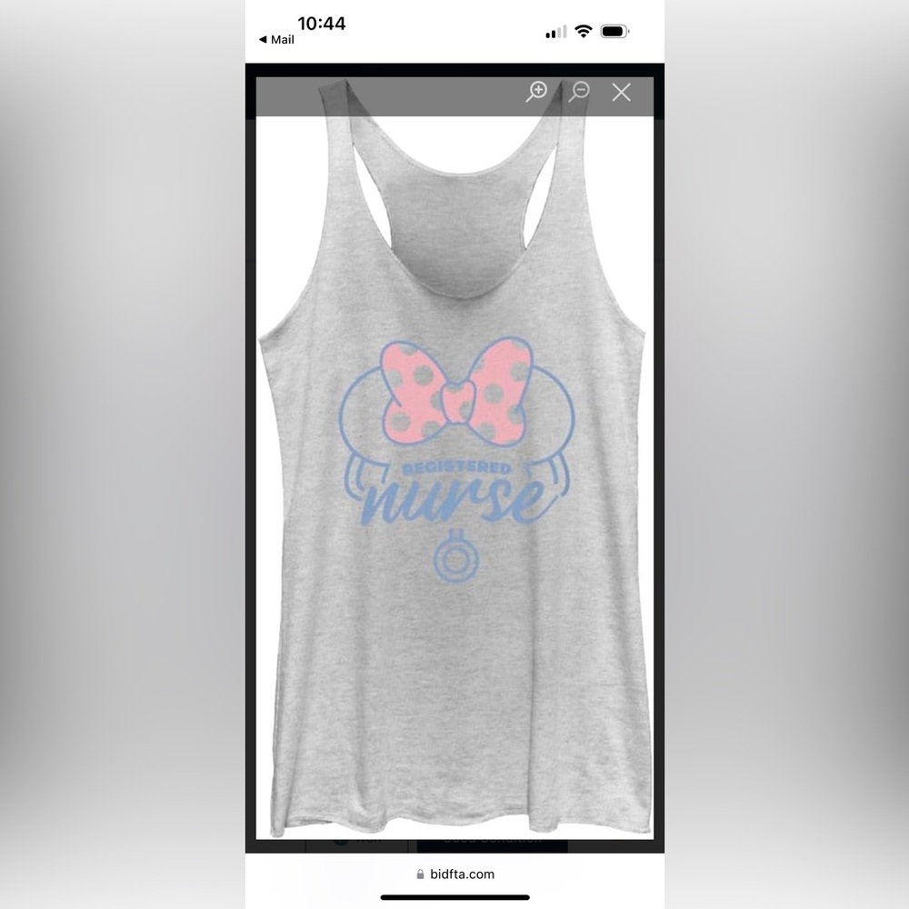 New Disney Minnie Mouse Registered Nurse Racerback Tank Size Small